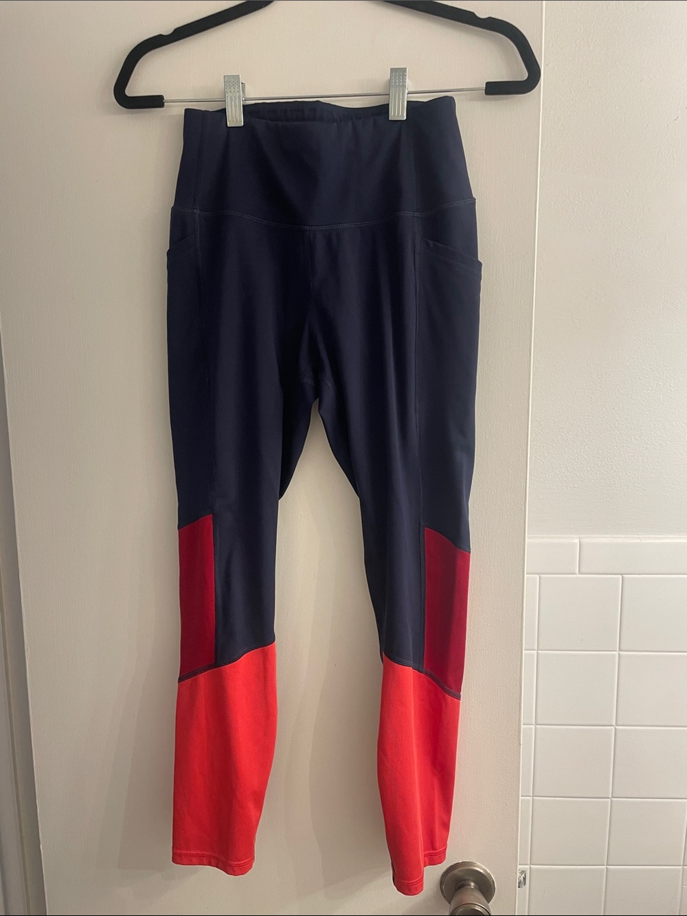 all in motion Navy Blue and Red Colorblock Leggings
